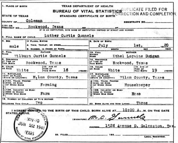birth cert
